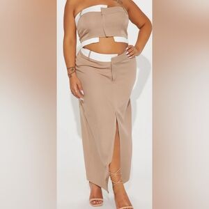 My Kind Of Skirt Set - Taupe
